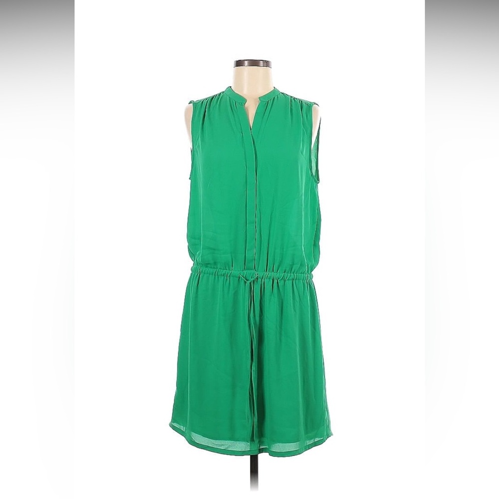 HILARY RADLEY•Sleeveless, Tank Dress •Elastic, drawstring• green dress •size 2